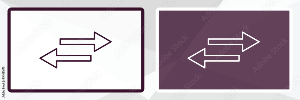 Poster opposite directions outline icon. linear vector from user interface concept. thin line white and bla