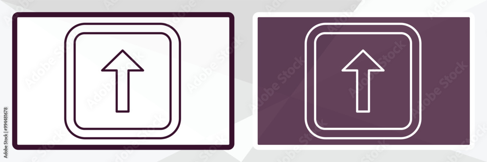Poster key up outline icon. linear vector from user interface concept. thin line white and black key up ico