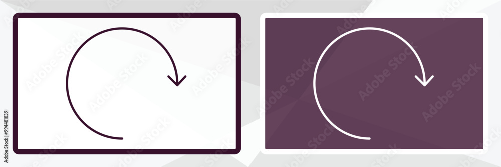 Poster circular arrow outline icon. linear vector from user interface concept. thin line white and black ci