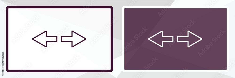 Poster double arrows outline icon. linear vector from user interface concept. thin line white and black dou