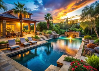 Stunning Backyard Luxury Pools with Inviting Water Features and Relaxing Lounge Areas for Retreats