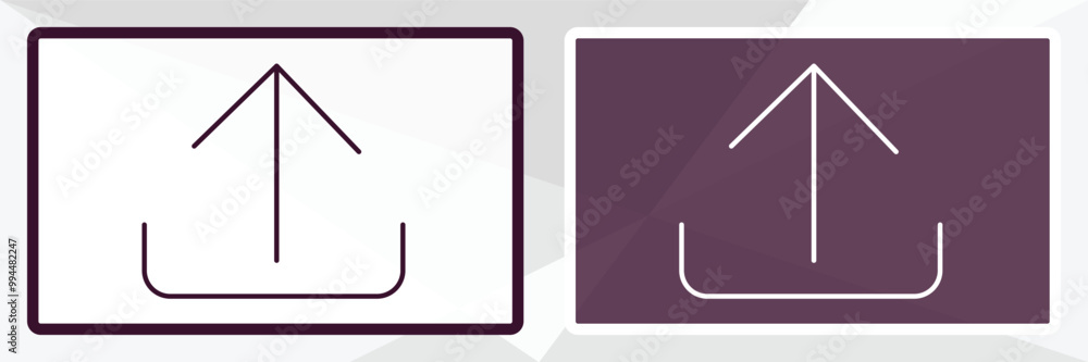 Poster upload button outline icon. linear vector from user interface concept. thin line white and black upl