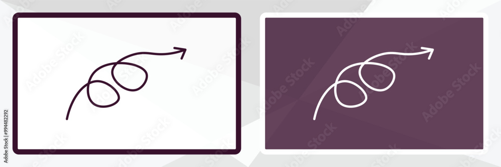 Poster sketched arrow outline icon. linear vector from user interface concept. thin line white and black sk