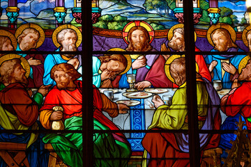 Fototapeta premium Painting of Last supper of Jesus-Christ. .