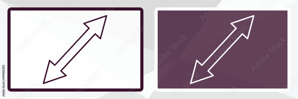 Poster scale arrows outline icon. linear vector from user interface concept. thin line white and black scal
