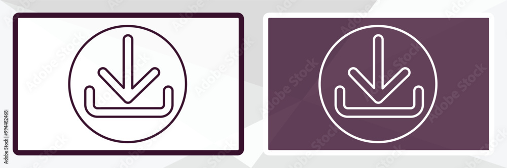 Poster download data outline icon. linear vector from user interface concept. thin line white and black dow