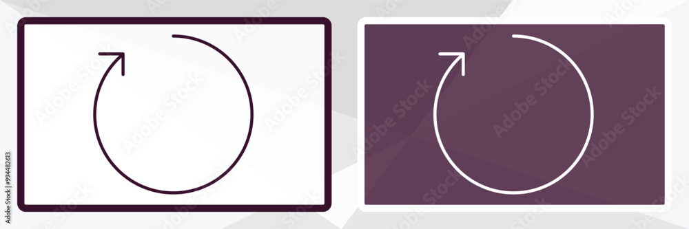 Poster restart outline icon. linear vector from user interface concept. thin line white and black restart i