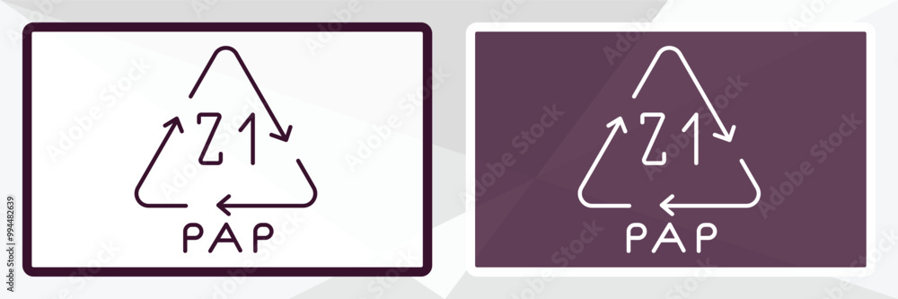 Poster 21 pap outline icon. linear vector from user interface concept. thin line white and black 21 pap ico