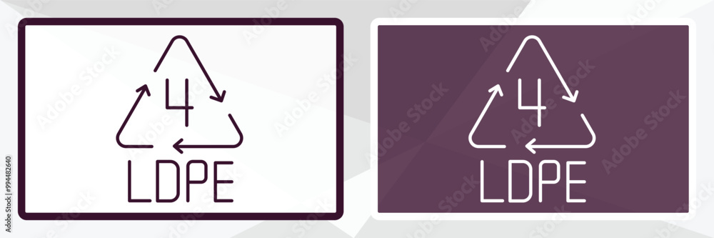 Poster 4 ldpe outline icon. linear vector from user interface concept. thin line white and black 4 ldpe ico