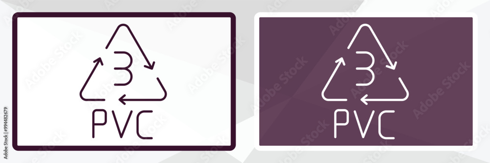 Poster 3 pvc outline icon. linear vector from user interface concept. thin line white and black 3 pvc icon 