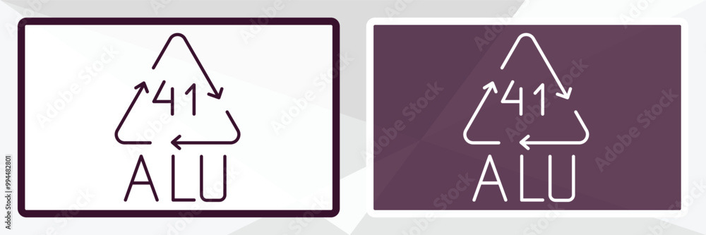 Poster 41 alu outline icon. linear vector from user interface concept. thin line white and black 41 alu ico