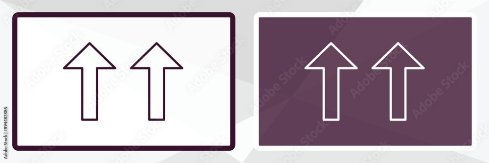 Poster up side outline icon. linear vector from user interface concept. thin line white and black up side i