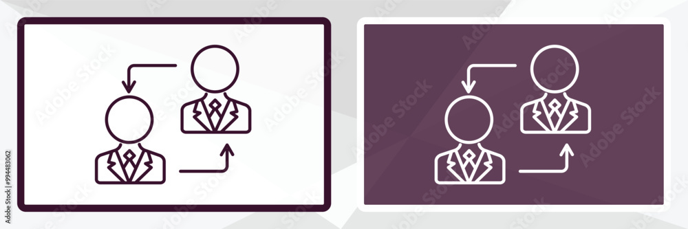 Poster job transition outline icon. linear vector from user interface concept. thin line white and black jo