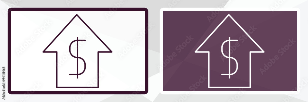 Poster house value outline icon. linear vector from user interface concept. thin line white and black house