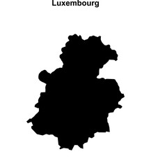 Luxembourg district blank outline map