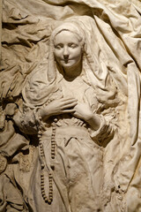 Statue of Apparition of the Virgin Mary, Our Lady of Lourdes or Notre Dame de Lourdes to Bernadette Soubirous.
