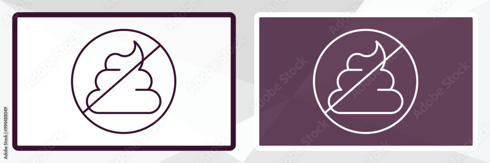 Poster no pooping outline icon. linear vector from traffic signs concept. thin line white and black no poop