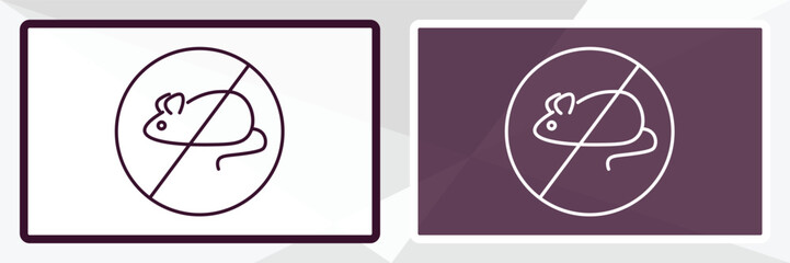 no rodents outline icon. Linear vector from traffic signs concept. Thin line white and black no rodents icon isolated on white and dark background