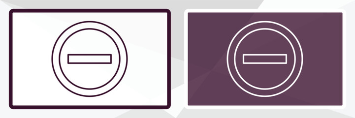 no entry sign outline icon. Linear vector from traffic signs concept. Thin line white and black no entry sign icon isolated on white and dark background