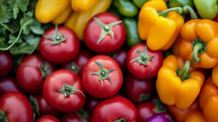 Freshly picked vegetables at a local farmers market showcasing vibrant colors and variety