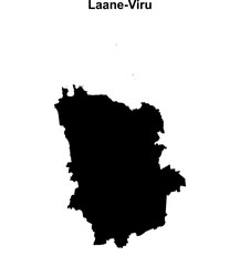 Laane-Viru county blank outline map