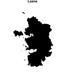 Fototapeta premium Laane county blank outline map