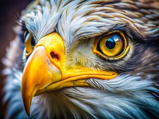 Stunning Macro Shot of an Eagle's Eye Capturing Intricate Details and Natural Beauty in Focus