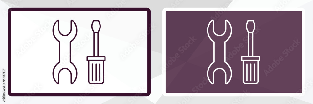 Poster reparation outline icon. linear vector from tools concept. thin line white and black reparation icon