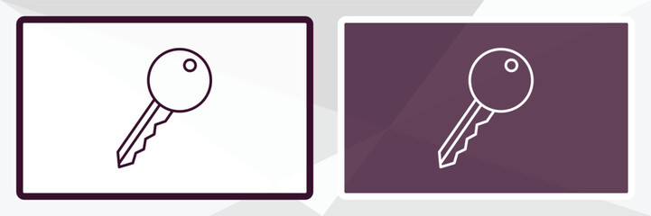 tiny key outline icon. Linear vector from tools concept. Thin line white and black tiny key icon isolated on white and dark background