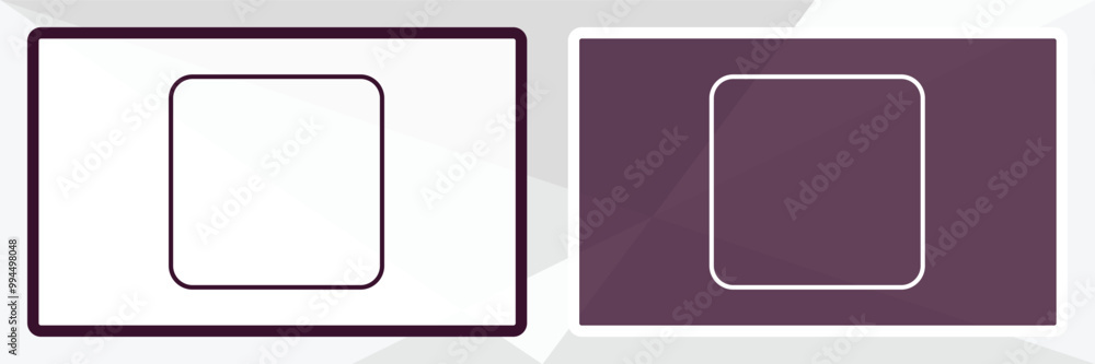 Poster basic square outline icon. linear vector from tools concept. thin line white and black basic square 