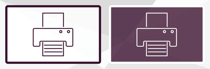 print button outline icon. Linear vector from tools concept. Thin line white and black print button icon isolated on white and dark background