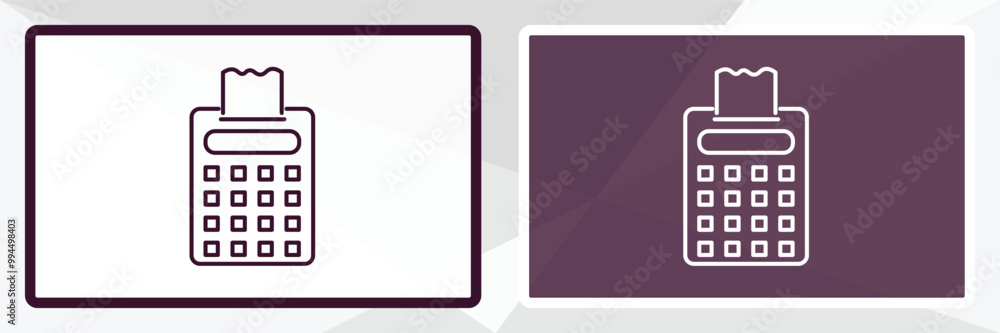Aufkleber printing calculator outline icon. linear vector from tools concept. thin line white and black printi