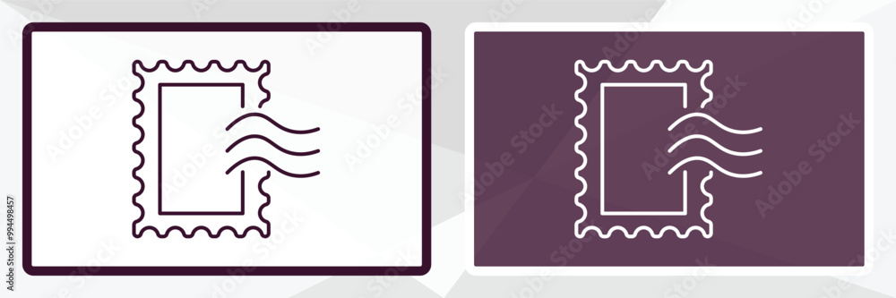 Poster postage outline icon. linear vector from tools concept. thin line white and black postage icon isola