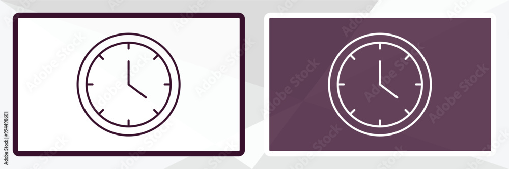 Poster circular clock outline icon. linear vector from tools concept. thin line white and black circular cl