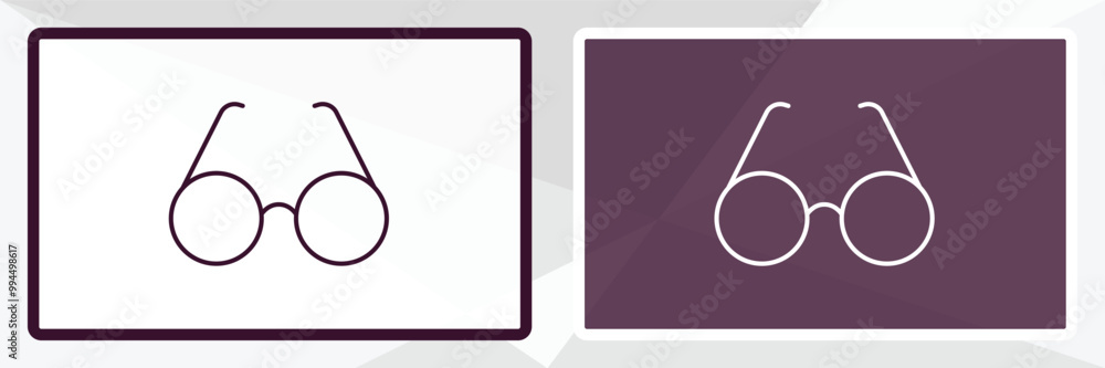 Poster reading glasses outline icon. linear vector from tools concept. thin line white and black reading gl