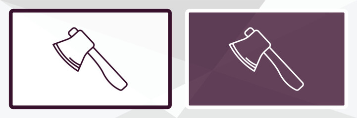 hand axe outline icon. Linear vector from tools concept. Thin line white and black hand axe icon isolated on white and dark background