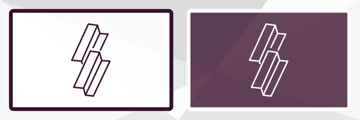 metal outline icon. Linear vector from tools concept. Thin line white and black metal icon isolated on white and dark background