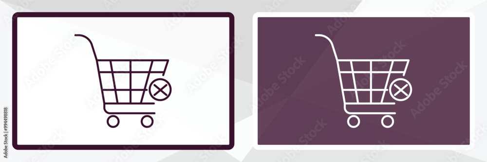Aufkleber empty shopping basket outline icon. linear vector from tools concept. thin line white and black empt