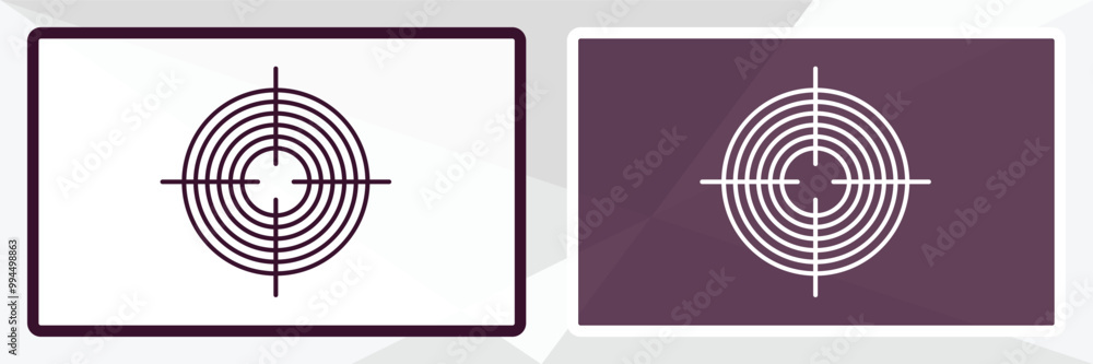 Poster target circles outline icon. linear vector from tools concept. thin line white and black target circ