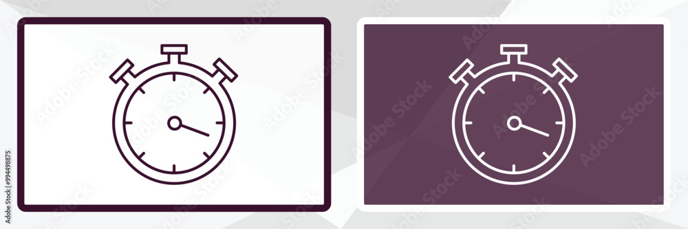 Poster timer round clock outline icon. linear vector from tools concept. thin line white and black timer ro