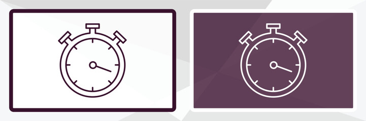 timer round clock outline icon. Linear vector from tools concept. Thin line white and black timer round clock icon isolated on white and dark background