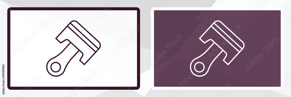 Poster piston on outline icon. linear vector from tools concept. thin line white and black piston on icon i