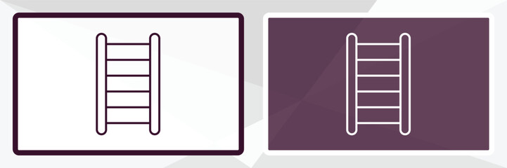 hanging ladder outline icon. Linear vector from tools concept. Thin line white and black hanging ladder icon isolated on white and dark background