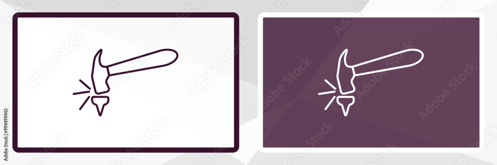 Poster carpentry outline icon. linear vector from tools concept. thin line white and black carpentry icon i