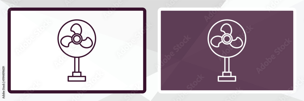 Poster table fan outline icon. linear vector from tools concept. thin line white and black table fan icon i
