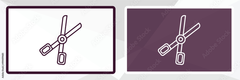 Poster forceps outline icon. linear vector from tools concept. thin line white and black forceps icon isola