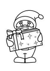 Santa Claus with a gift in his hands
