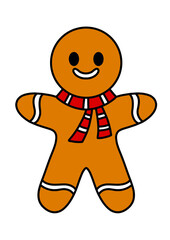 Gingerbread Cookie in a Scarf for Christmas