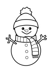 Snowman for coloring book