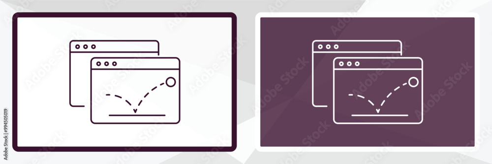 Poster bounce rate outline icon. linear vector from technology concept. thin line white and black bounce ra